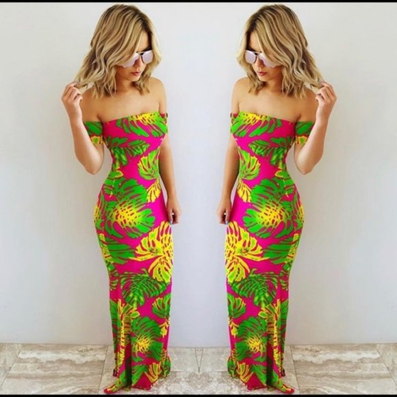 Hope's Dresses & Skirts - Shop Hope’s tropical off the shoulder medium